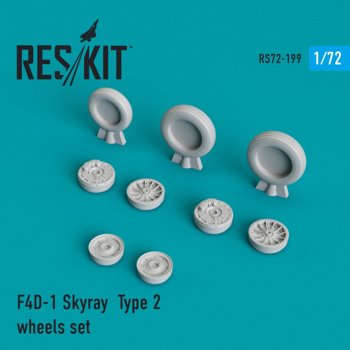 RESKIT RS72-0199 F4D-1 « SKYRAY » TYPE 2 ENSEMBLE DE ROUES 1/72