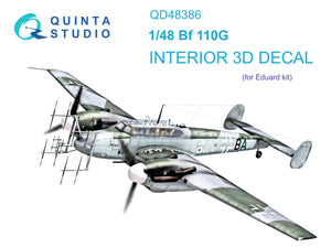 Intérieur imprimé en 3D et coloré sur papier décalcomanie Quinta Studio QD48386 BF 110G (Eduard) 1/48