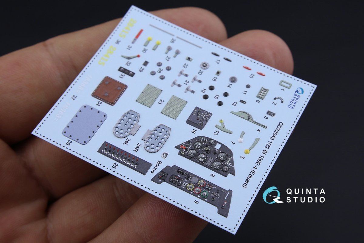 Intérieur imprimé en 3D et coloré sur papier décalcomanie Quinta Studio QD32049 Bf 109E-4 (pour kit Eduard) 1/32 – image 3