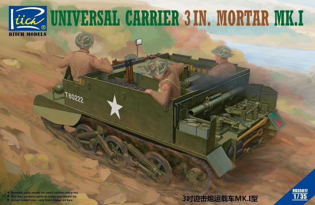 Riich Models RV35017 Porte-mortier universel de 3 pouces Mk. et 1/35