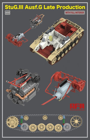 Maquette Rye Field 5088 StuG.III Ausf.G, production tardive, intérieur complet, échelle 1/35 – image 3