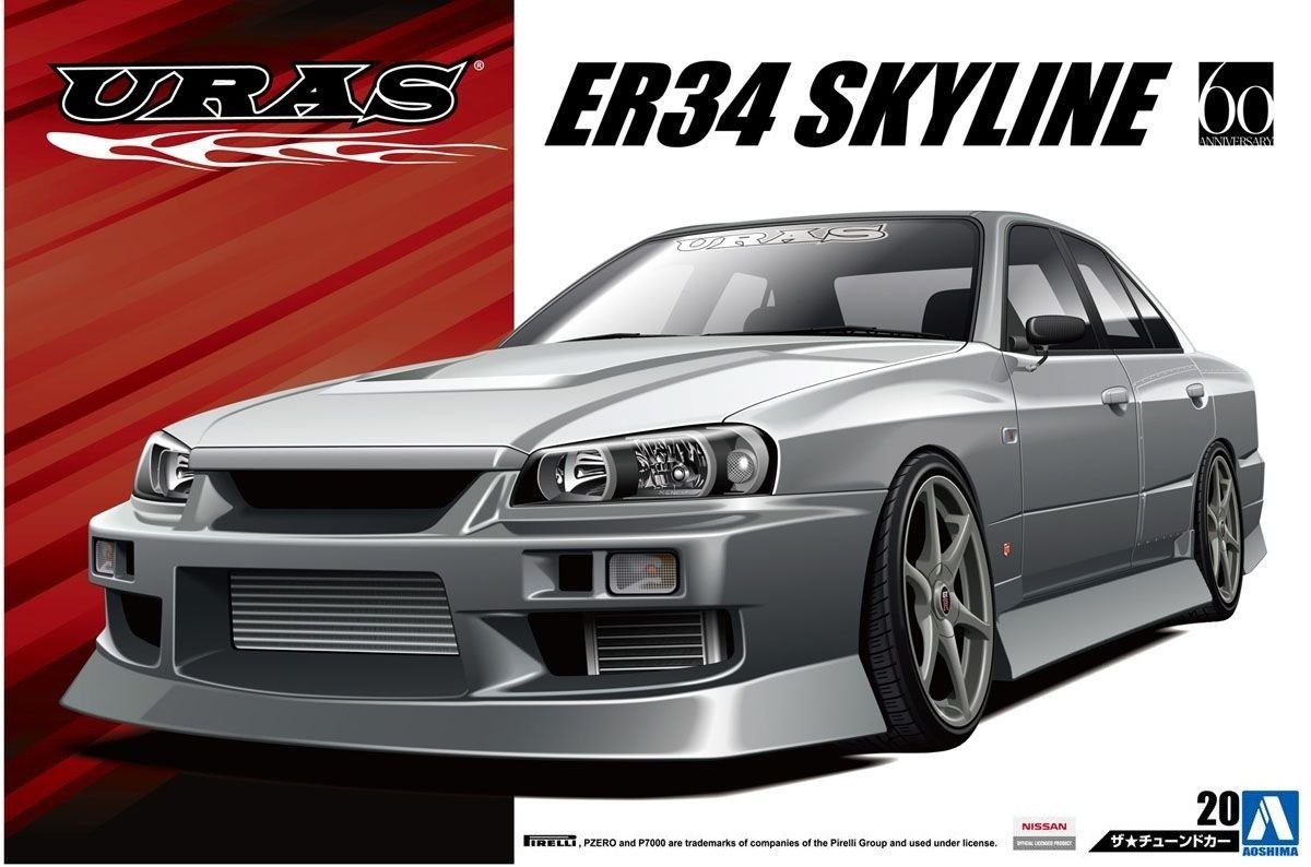 Aoshima 05321 Uras ER34 Skyline 25GT-t Nissan 1/24