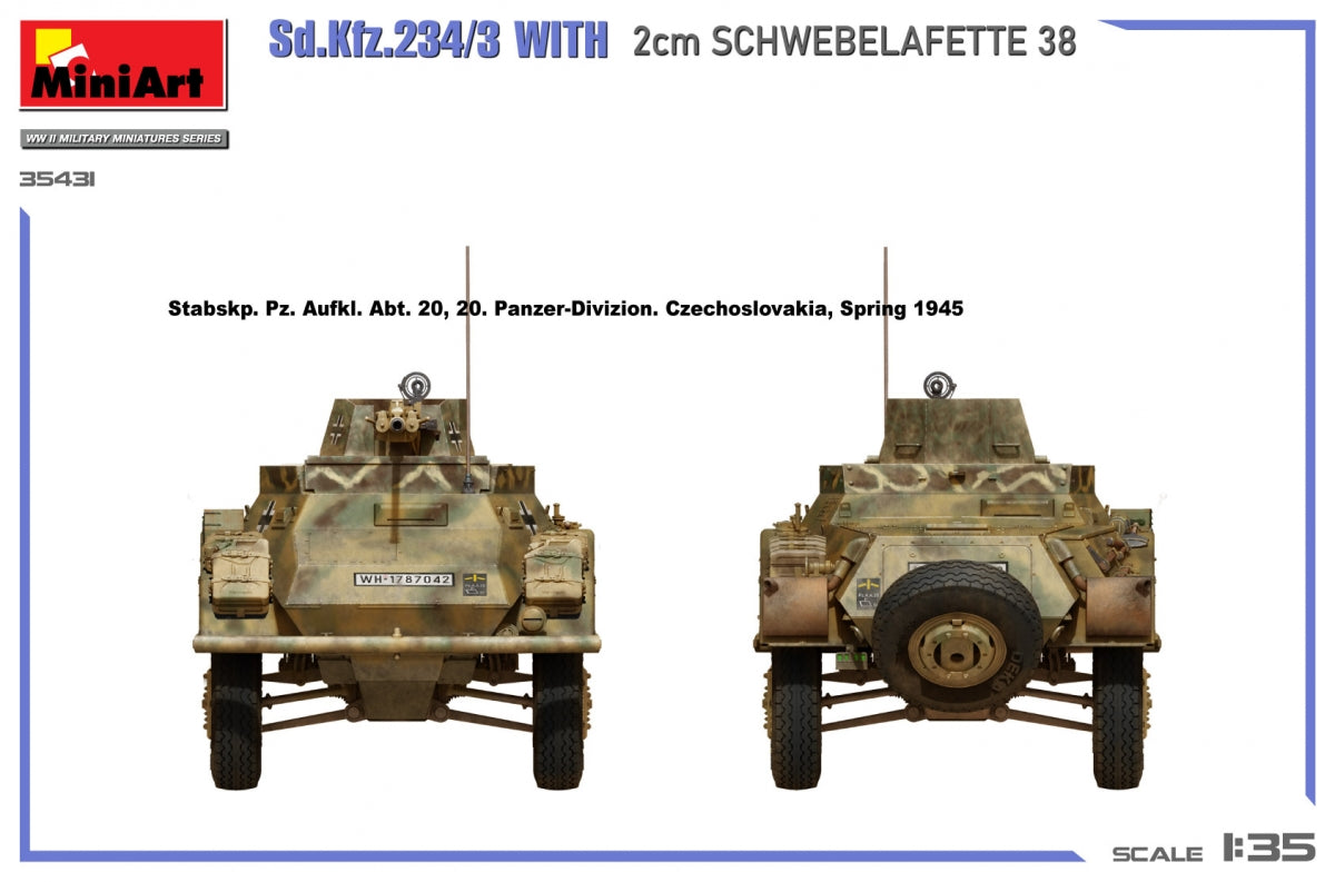 MiniArt 35431 Sd.Kfz.234/3 Avec 2cm Schwebelafette 38 1/35 – immagine 13