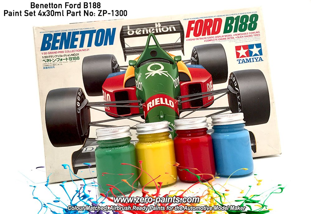 Peinture Zero Paints ZP-1300 Benetton Ford B188, 4 x 30 ml – immagine 2