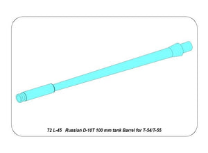 Aber 72L-45 Lufa 100 mm D-10T do T-54/55 / Russian 100 mm D-10T tank barrel for T-54/55 1/72 – zdjęcie 4