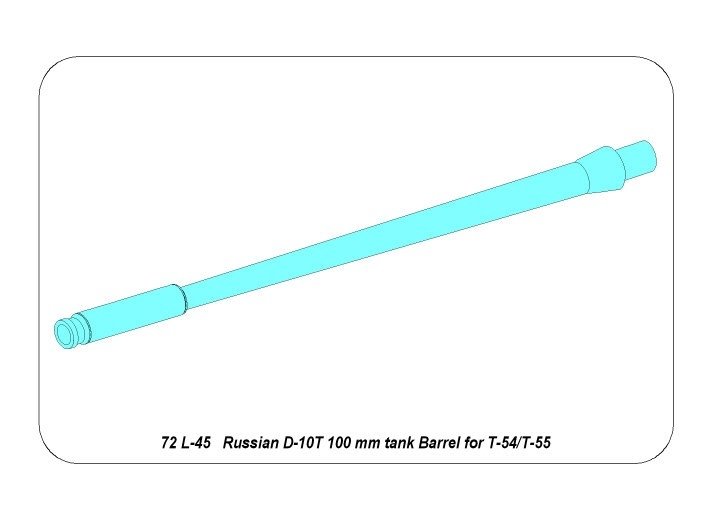 Aber 72L-45 Lufa 100 mm D-10T do T-54/55 / Russian 100 mm D-10T tank barrel for T-54/55 1/72 – zdjęcie 4