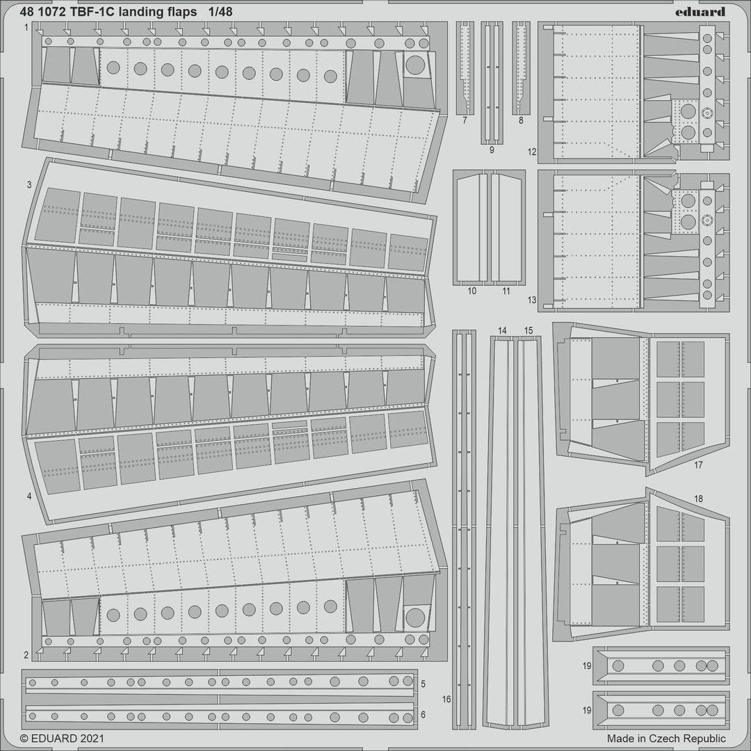 Volets d&amp;#39;atterrissage Eduard 481072 TBF-1C ACADEMY 1/48
