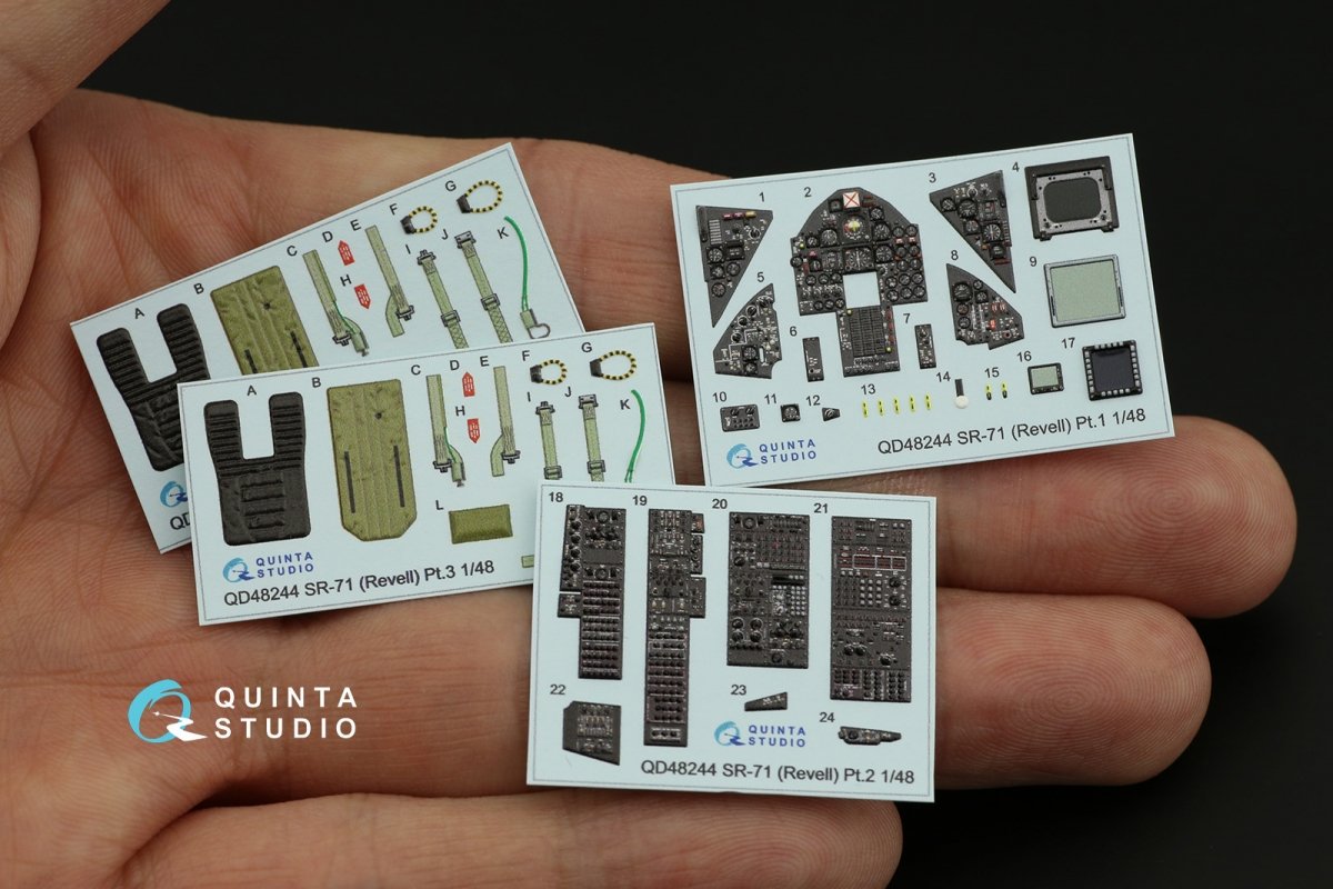 Intérieur imprimé en 3D et coloré sur papier décalcomanie Quinta Studio QD48244 SR-71A (Revell) 1/48 – immagine 9