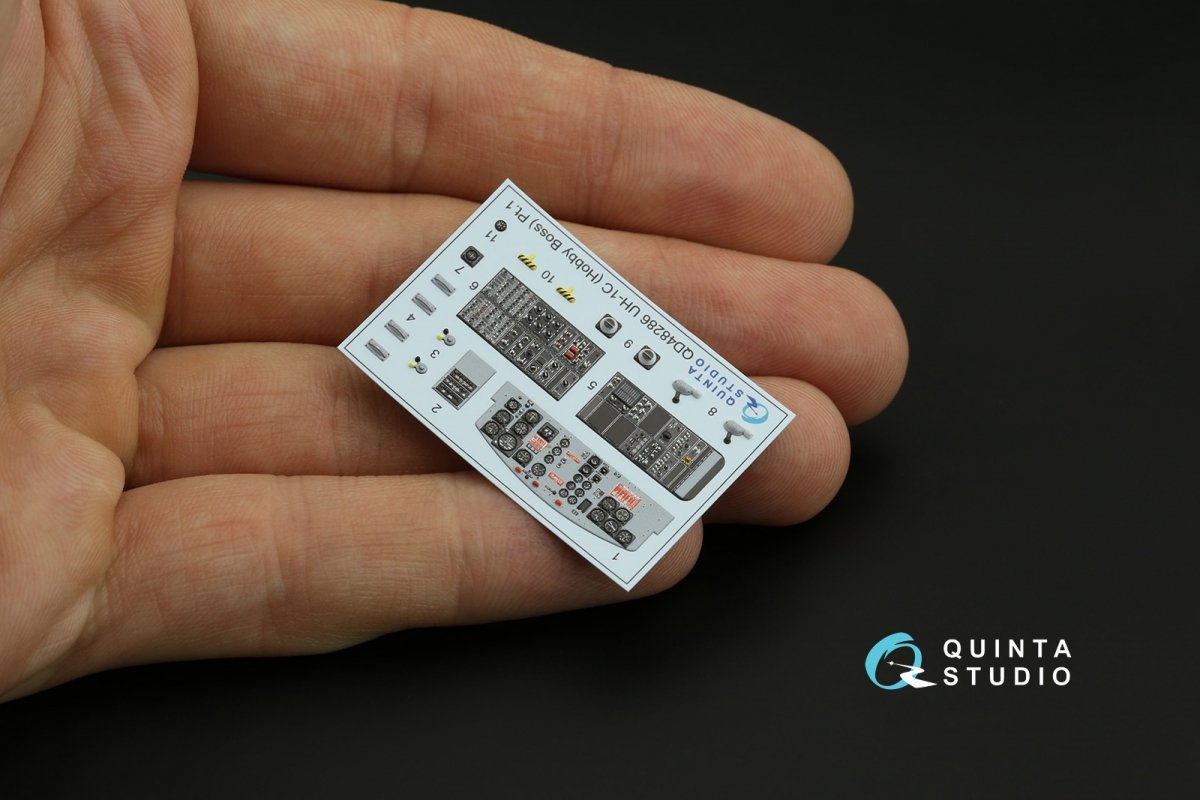 Intérieur imprimé en 3D et coloré sur papier décalcomanie Quinta Studio QDS-48286 UH-1C (HobbyBoss) (Petite version) 1/48 – image 3