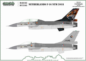Décalcomanies ModelMaker D48165 Pays-Bas F-16 NTM 2018 1/48