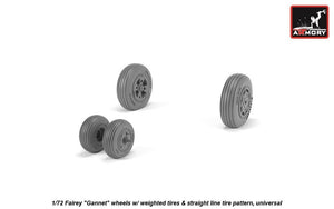 Armory Models AW72412 Fairey Gannet, roues de type ancien avec pneus lestés à profil droit, échelle 1/72 – imagen 2
