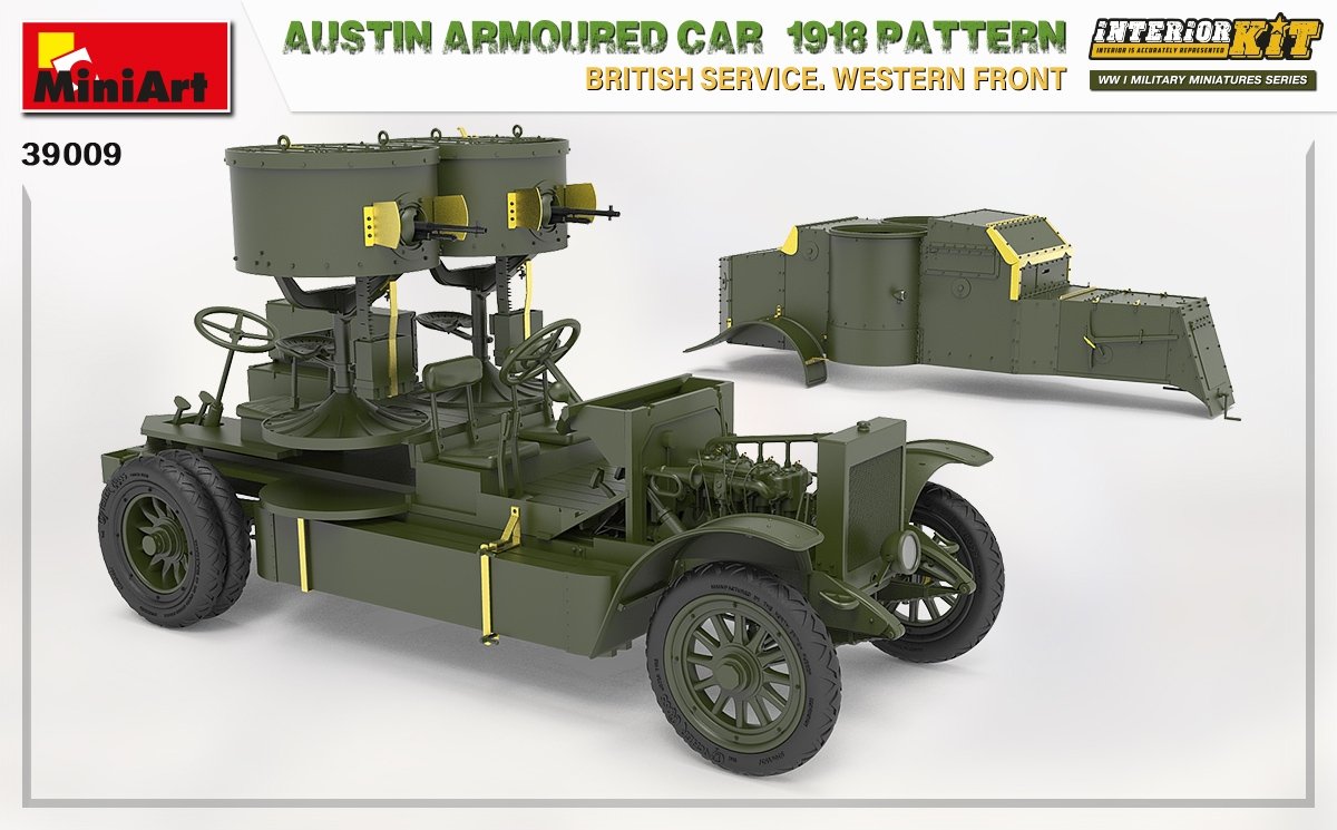 Miniart 39009 Voiture blindée Austin modèle 1918. Service britannique. Front de l&amp;#39;Ouest. Maquette intérieure 1/35 – immagine 8