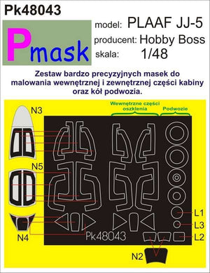 Masque P PK48043 PLAAF JJ-5 (HOBBY BOSS) (1/48)