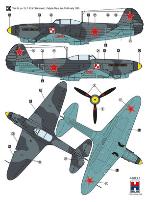 Hobby 2000 48033 Yak-1b 1. PLM Varsovie 1944-45 (ACADÉMIE + CARTOGRAPHIE + MASQUES) 1/48  – immagine 3