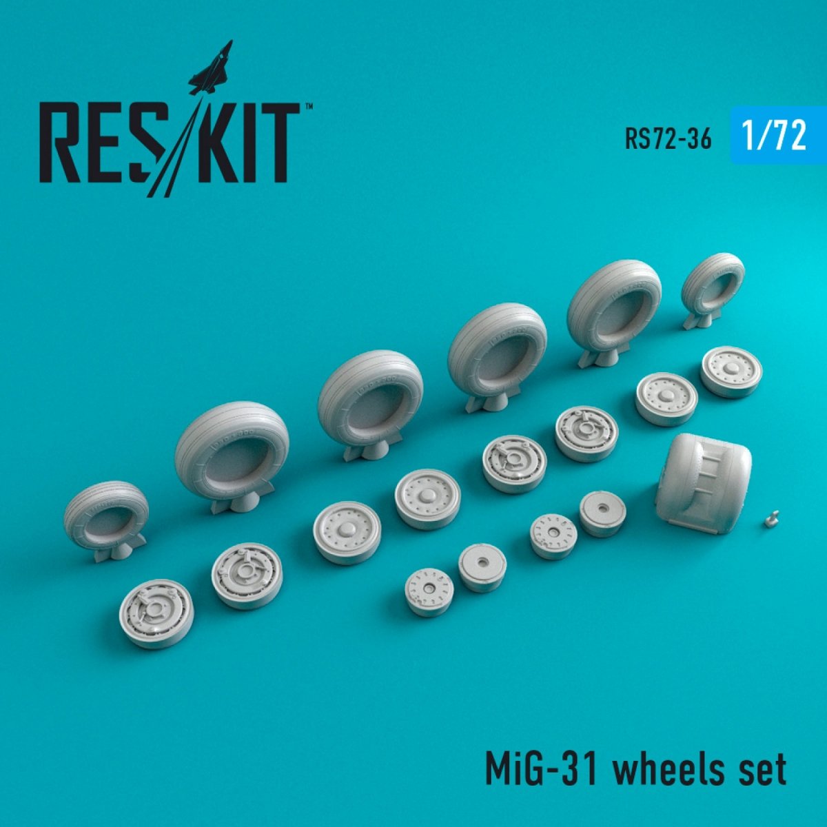 RESKIT RS72-0036 JEU DE ROUES MIG-31 1/72