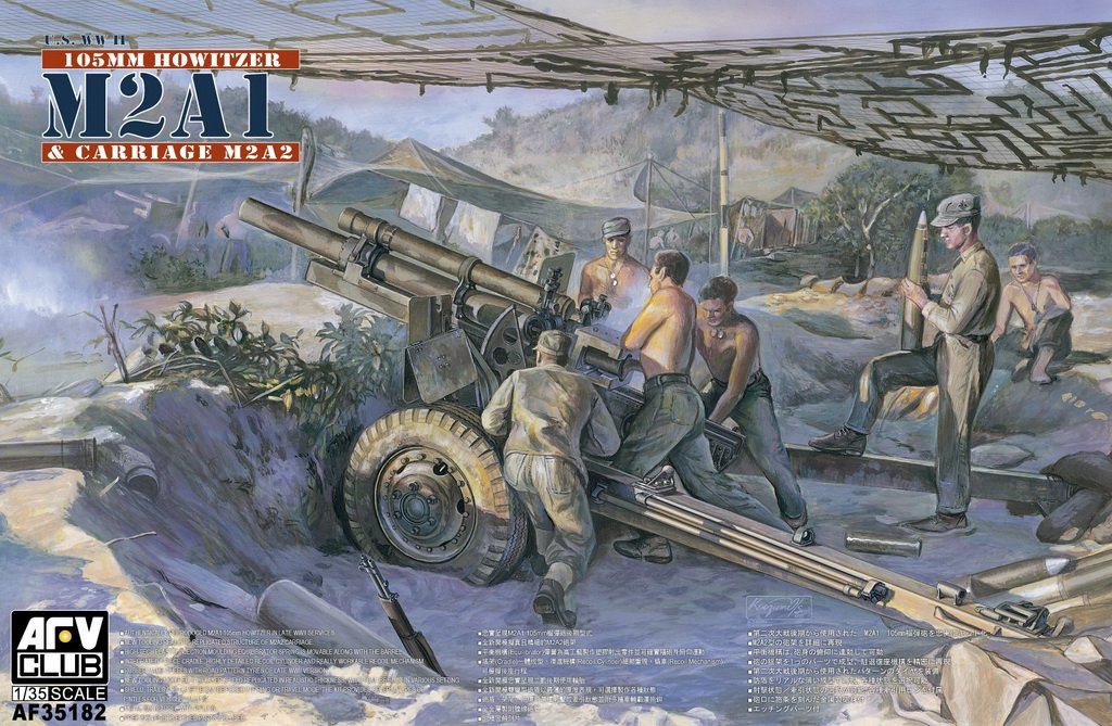 AFV Club 35182 Obusier 105 mm M2A1 et affût M2A2 (Seconde Guerre mondiale) (1/35)