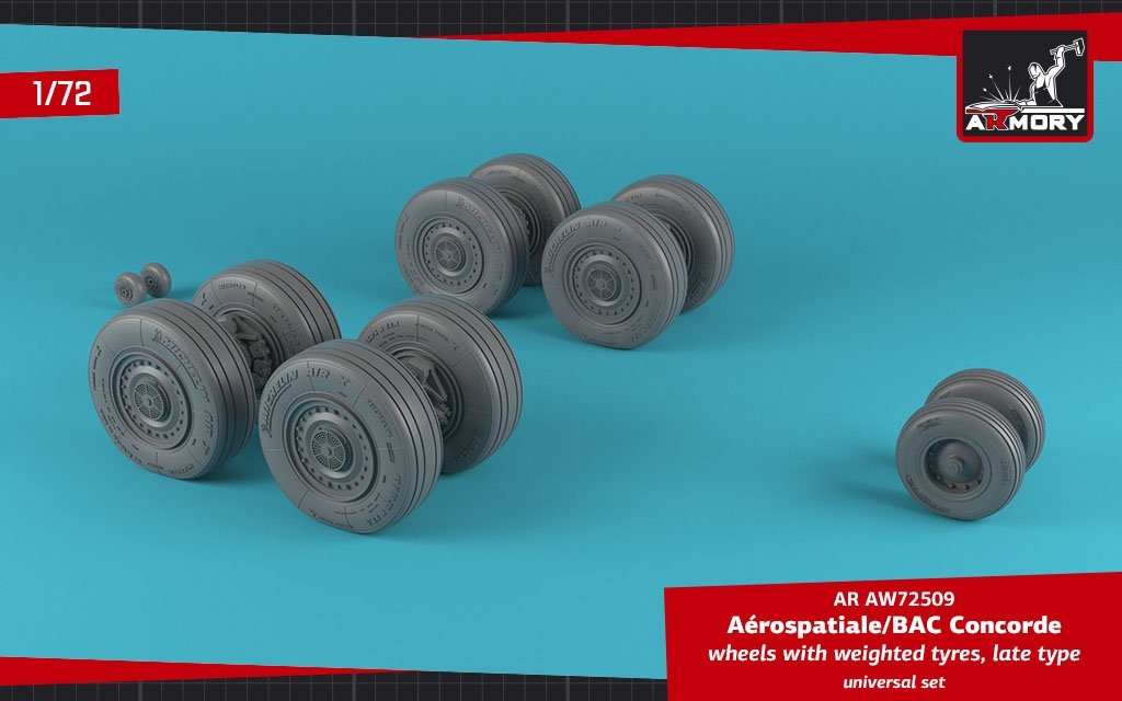 Roues de Concorde Armory Models AW72509 avec pneus lestés, fin 1/72 – Bild 2