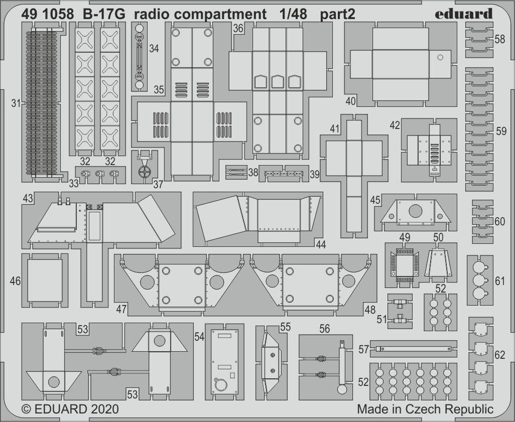Compartiment radio Eduard 491058 B-17G 1/48 HK MODELS – image 2