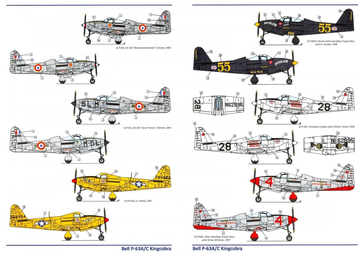 Dora Wings 14401 BELL P-63A P-63C KINGCOBRA Fighter KIT DOUBLE 1/144 – immagine 7