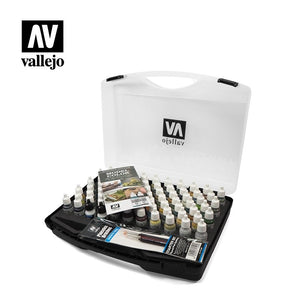 Coffret de peinture pour maquettes militaires Vallejo 70173 avec étui de rangement en plastique