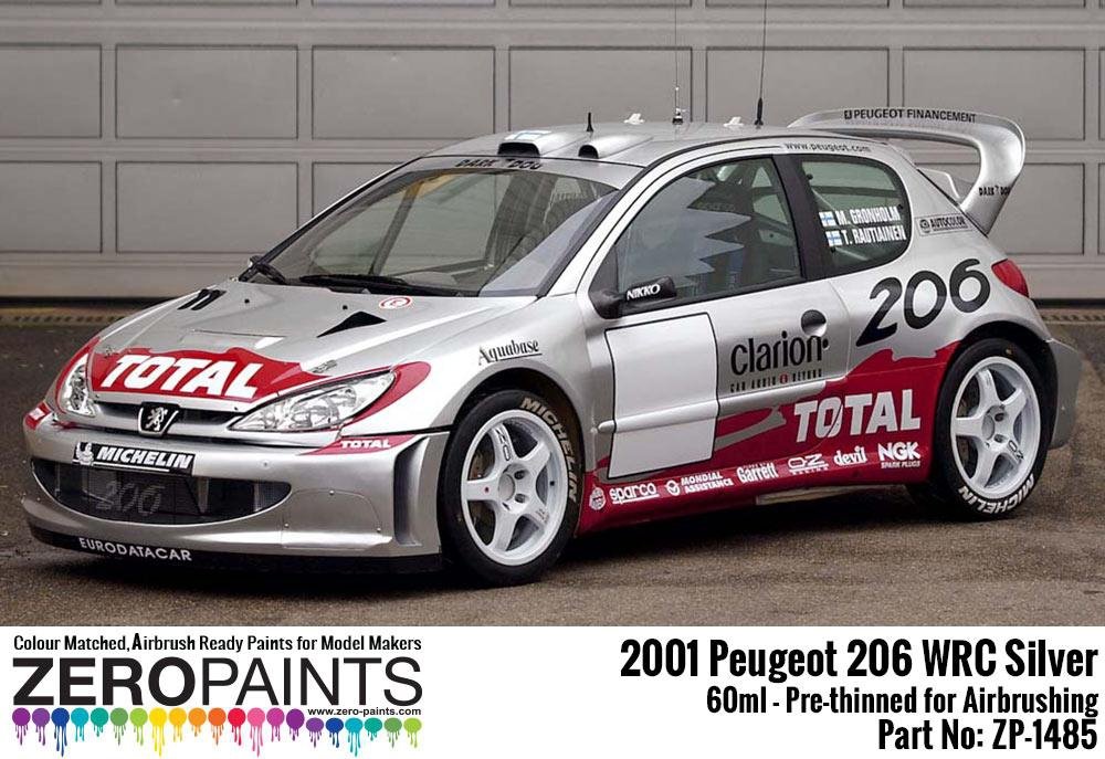 Peinture Argent Platine Zero Paints ZP-1485 - Peugeot 206 WRC 2001, 60 ml