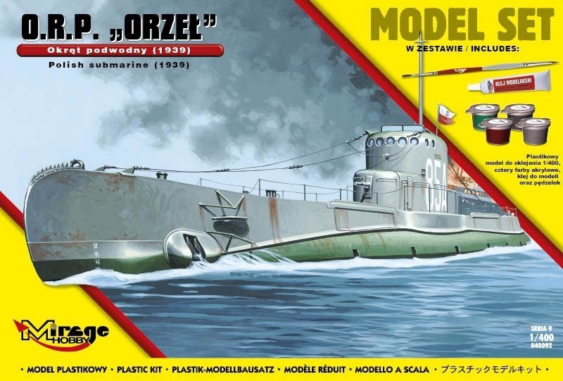 Mirage Hobby 840092 ORP &amp;#39;ORZEŁ&amp;#39; Sous-marin polonais 1939 1/400