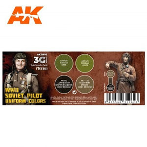 AK Interactive AK11692 Couleurs d&amp;#39;uniforme de pilote soviétique de la Seconde Guerre mondiale 4x17 ml – image 2