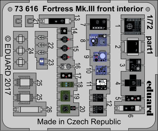Eduard 73616 Fortress Mk. III intérieur avant AIRFIX 1/72
