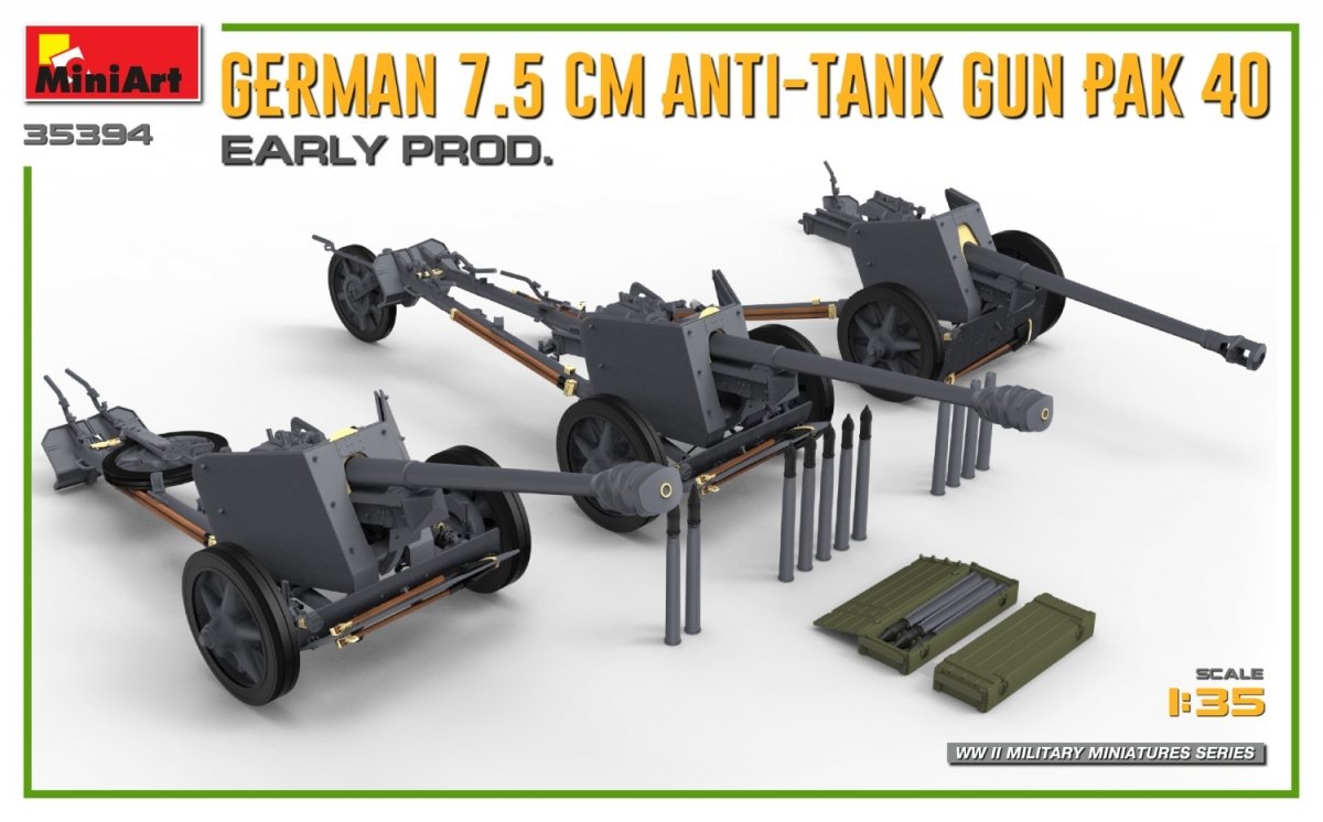 MiniArt 35394 Canon antichar allemand PAK 40 de 7,5 cm. Première version, échelle 1/35 – imagen 4
