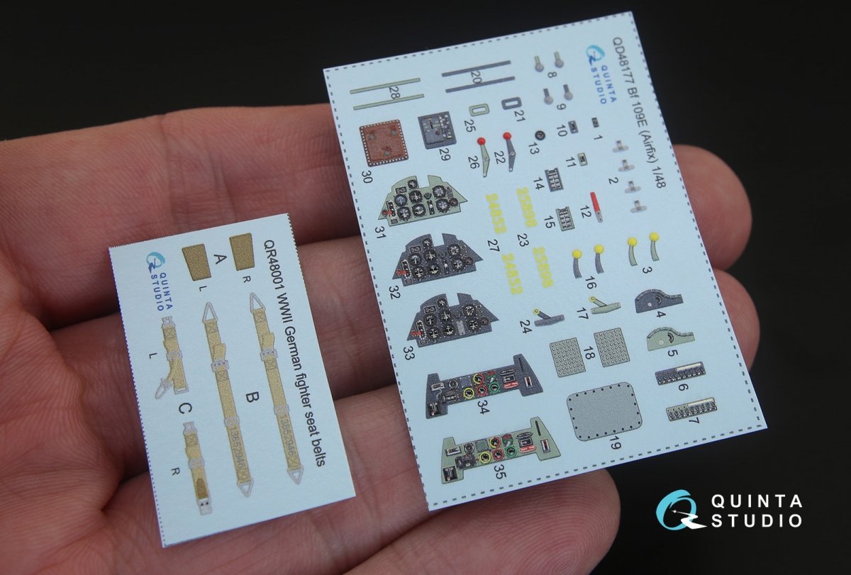 Intérieur imprimé en 3D et coloré sur papier décalcomanie Quinta Studio QD48177 Bf 109E (pour maquette Airfix) au 1/48 – image 9