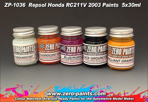 Coffret de peinture Zero Paints ZP-1036 Repsol Honda RC211V 2003 (5 x 30 ml) – Bild 2