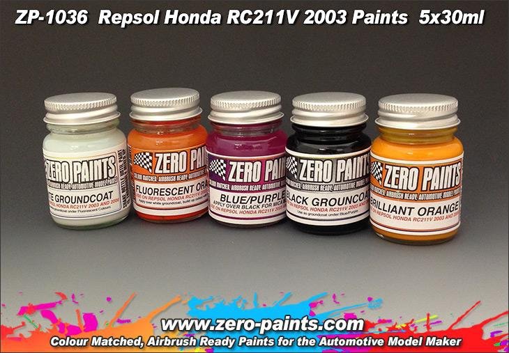 Coffret de peinture Zero Paints ZP-1036 Repsol Honda RC211V 2003 (5 x 30 ml) – Bild 2