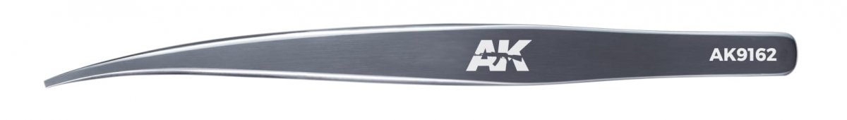 Pince à épiler coudée AK Interactive AK9162 HG 02 à extrémité plate – image 2