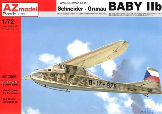 AZ Modèle AZ7605 Schneider Grunau Baby IIb CZ 1/72