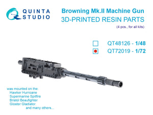 Quinta Studio QT72019 Mitrailleuse Browning Mk.II, 4 pièces (tous kits) 1/72
