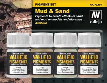 Vallejo 73191 Boue et Sable - Coffret de pigments 4x35ml.
