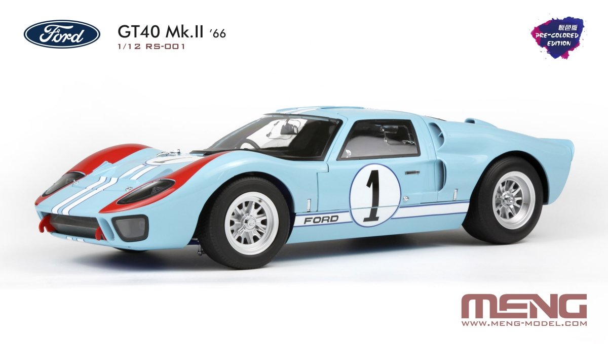 Maquette Meng RS-001 Ford GT40 Mk.II &amp;#39;66 (Édition pré-peinte) au 1/12 – image 5