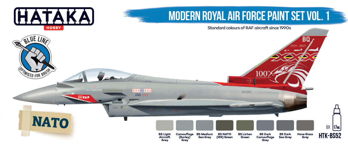 Hataka HTK-BS52 BLUE LINE – Coffret de peinture moderne Royal Air Force vol. 1, 8 x 17 ml – imagen 2