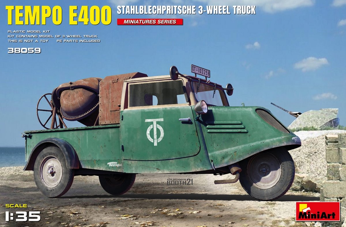 MiniArt 38059 TEMPO E400 STAHLBLECHPRITSCHE CAMION 3 ROUES 1/35