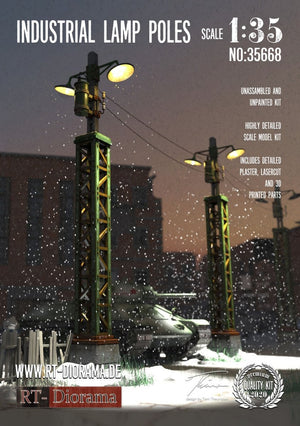 RT-Diorama 35668 Poteaux d&amp;#39;éclairage industriels (2 pièces) 1/35
