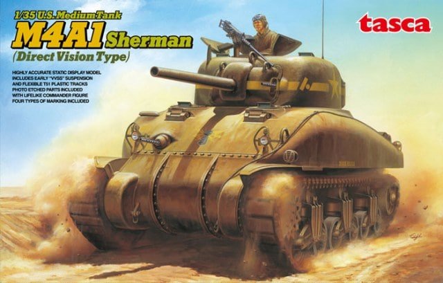 Asuka 35-025 Char moyen américain M4A1 Sherman (type à vision directe) 1/35