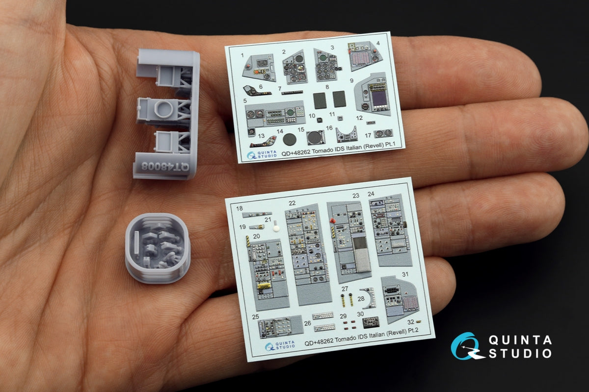 Quinta Studio QDS+48262 Tornado IDS Italien Intérieur coloré imprimé en 3D sur papier décalcomanie (Revell) (petite version) (avec pièces en résine imprimées en 3D) 1/48 – immagine 3