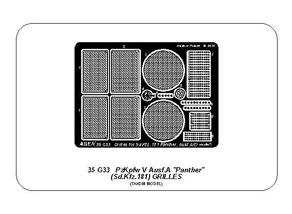 Aber 35G33 PzKpfw V Ausf.A (Sd.Kfz.181) GRILLES (1/35)  – image 12