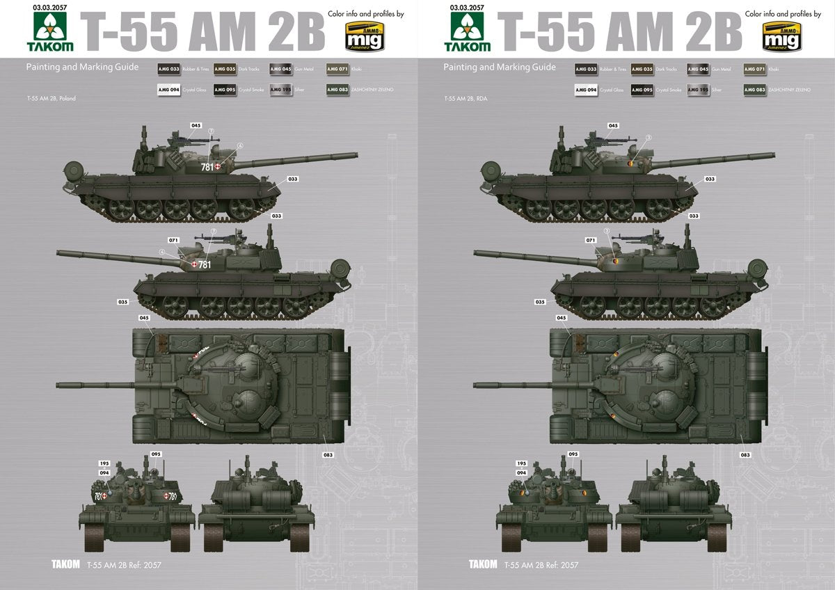 Hobby 2000 35002 T-55AM2B « Kladivo » (avec 4 pièces bonus de peinture et de marquage) 1/35 – imagen 4