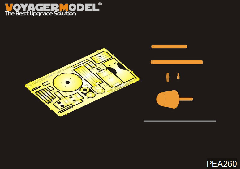 Ensemble d&amp;#39;antennes ECM Voyager modèle PEA260 pour Humvee américain moderne, type 2 (mât télescopique) (GP) 1/35