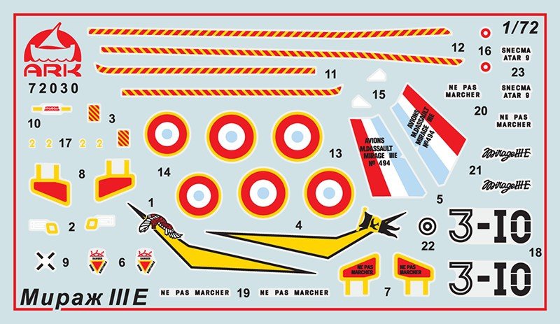 Ark Models 72030 Dassault Mirage IIIE Chasseur intercepteur français (1/72) – immagine 2