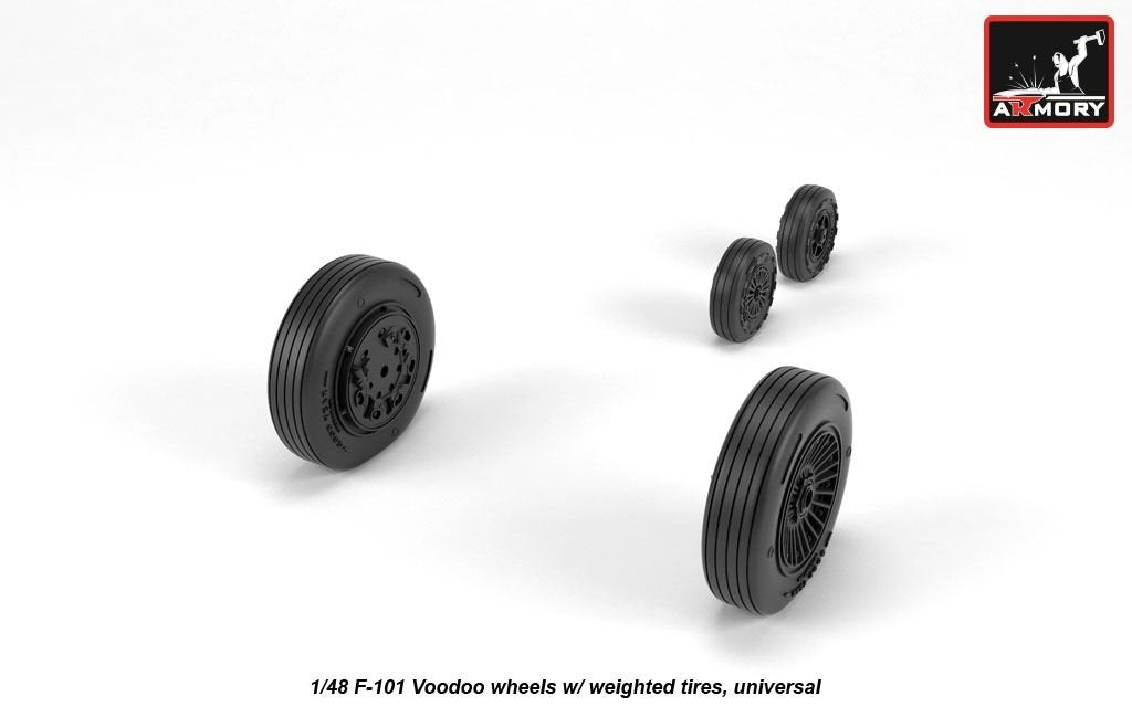 Armory Models AW48318 Roues F-101 Voodoo avec roues avant et pneus lestés en option 1/48 – imagen 2