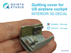 Quinta Studio QD48439 Housse matelassée pour cockpit d&amp;#39;avion américain. Intérieur coloré imprimé en 3D sur papier décalcomanie (Tous les kits) 1/48 – image 5