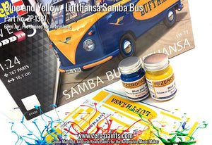 Zero Paints ZP-1387 Bus Lufthasa Samba - Coffret de peinture bleue et jaune 2 x 30 ml