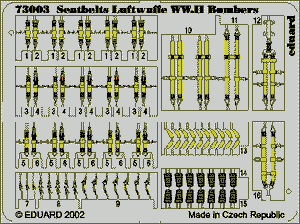 Eduard 73003 Ceintures de sécurité pour bombardiers de la Luftwaffe (Seconde Guerre mondiale) au 1/72